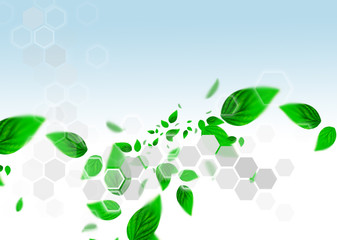 Spring leafs abstract background with place for your text. Ecolo