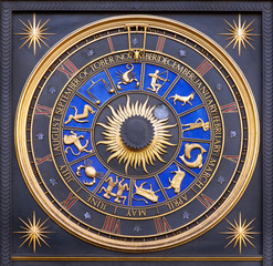 Astrological zodiac clock