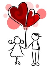 Couple in love - valentine postcard