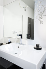 Modern sink in bathroom
