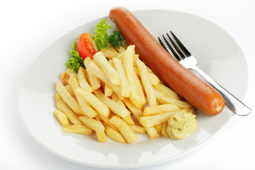 Bockwurst, Pommes frites