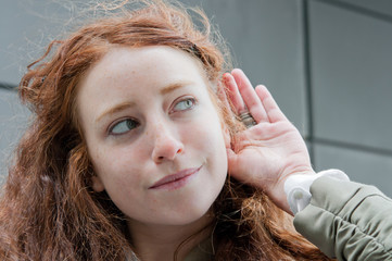 woman listening
