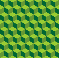 Isometric pattern in three green color tones