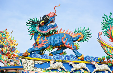 Fototapeta premium Chinese temple roof decoration