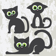 Cartoon black cats