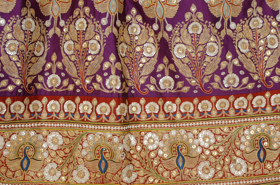 intricate embroidery on fabric, royal Rajasthan, India