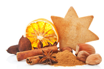 Culinary aromatic spices still life.