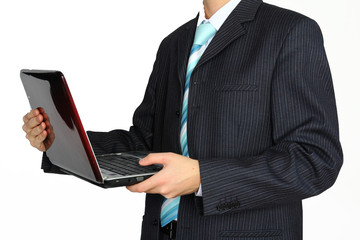 Businessman using laptop