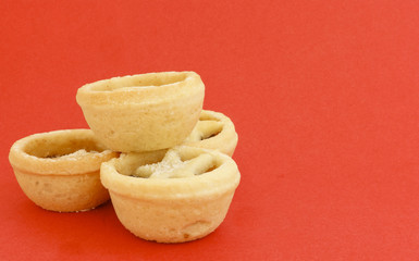 Mince pies on red