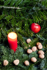 Christmas still life with a candle