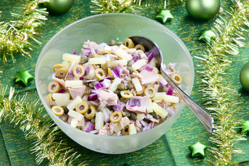 Mediterranean potato salad with tuna fish