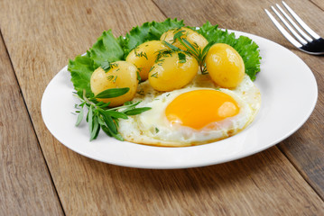 Fried egg with potato