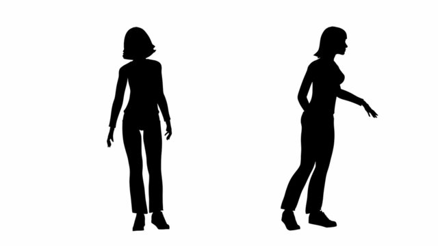 loop standing woman silhouette