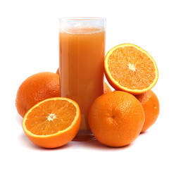 Orange juice and oranges