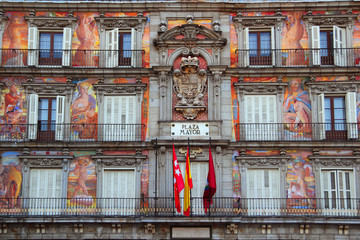 Madrid Plaza Mayor typical square in Spain