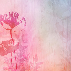 grunge background with poppies
