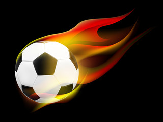 Fototapeta premium Soccer ball with Flames