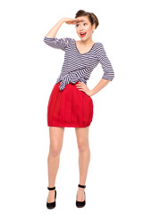 Woman looking out for something