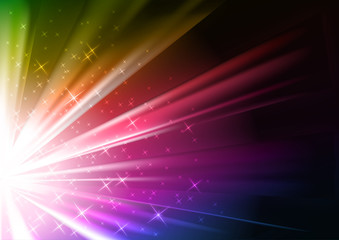 colorful vector background - light and stars
