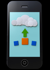 Handy mit Upload in eine Cloud