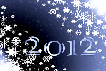 Fototapeta na wymiar New year 2012 with snow