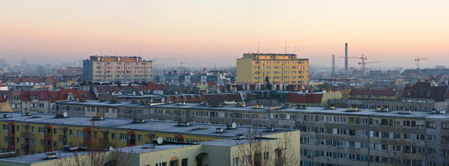 Smog over the housing estate