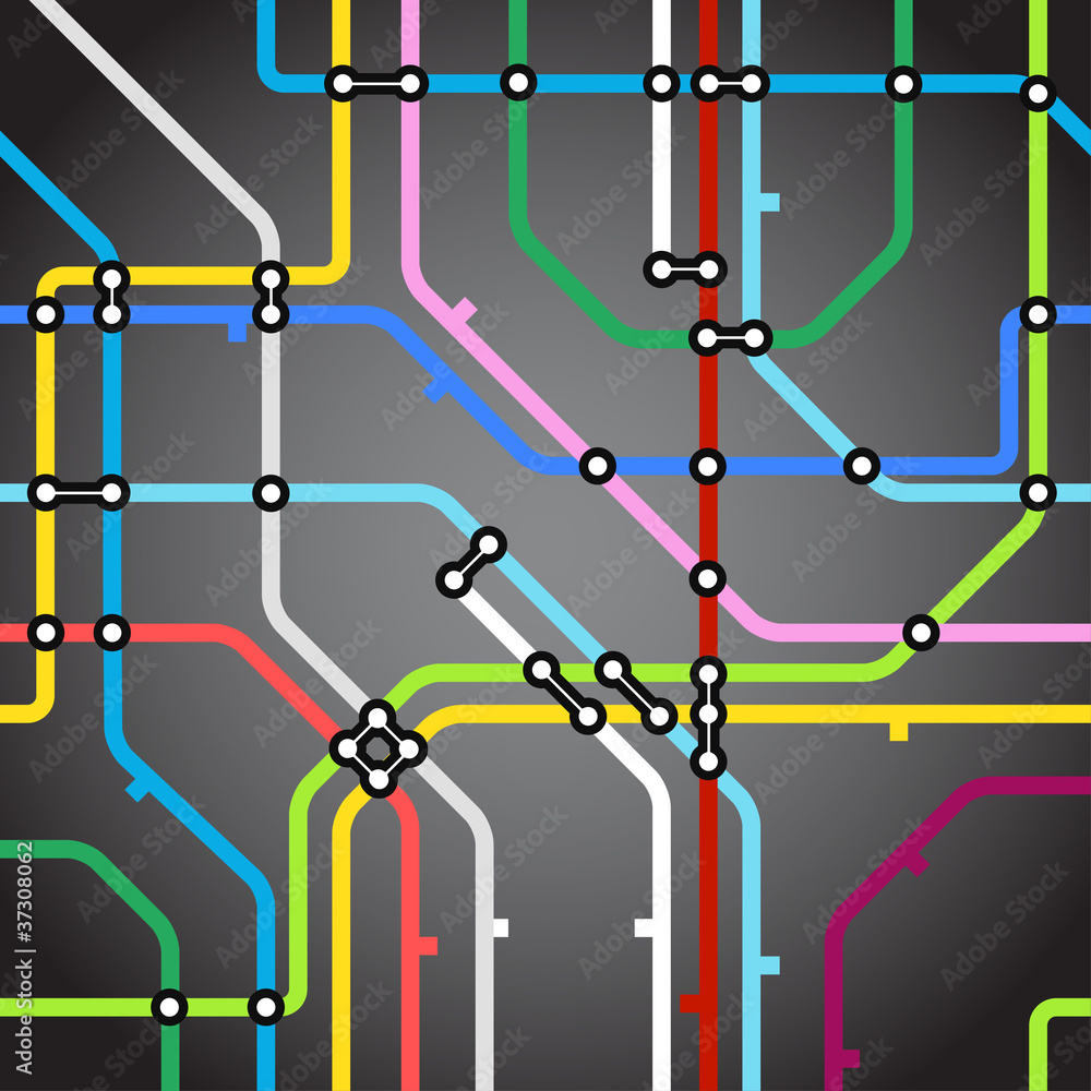 Aufkleber abstract background of metro scheme