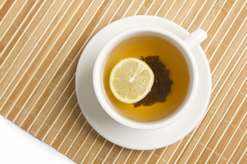 Tea cup with lemon