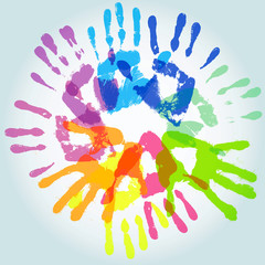 Colorful handprint, vector illustration