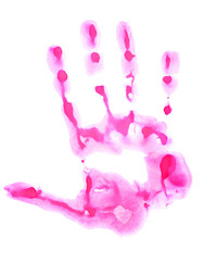 Pink hand print