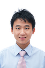 Face of asian business man with friendly smile