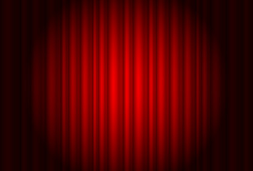 Curtain from the theatre with a spotlight