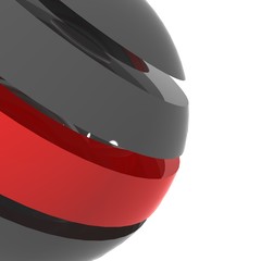 Logo fasce di sfera grigio e rosso