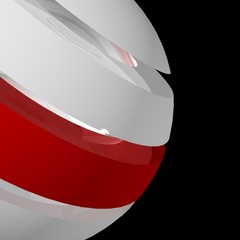 Anelli sferici bianco e rosso