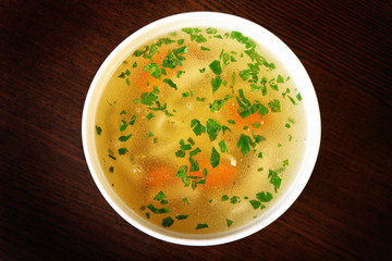 Bowl of chicken soup