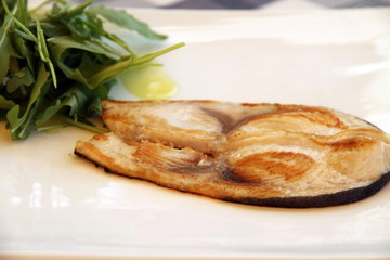 Swordfish with salad Sardinia island Italy