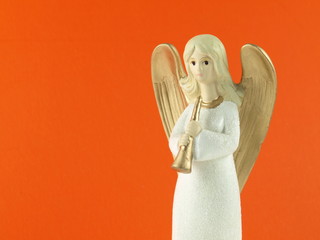 Christmas angel with a trumpet