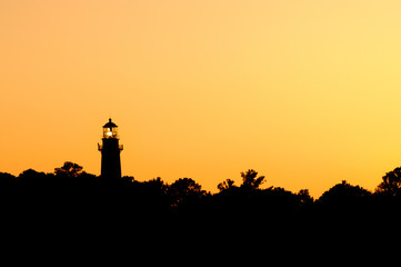 Lighthouse with Glowing Sky