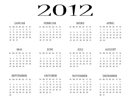 German calendar 2012