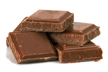 chocolate over white background