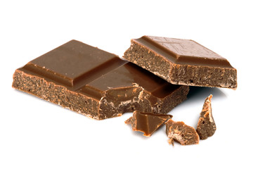 chocolate over white background