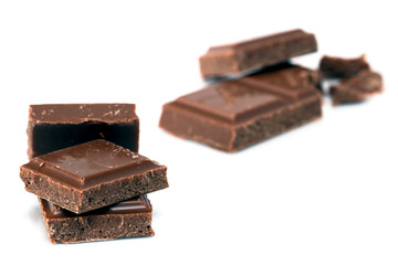 chocolate over white background