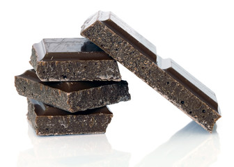 chocolate over white background