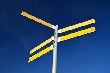 Empty direction street signs