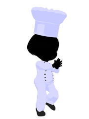 Little Chef Girl Illustration Silhouette