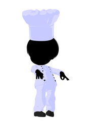 Little Chef Girl Illustration Silhouette