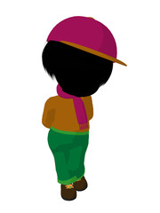 Little Outdoor Girl Illustration Silhouette