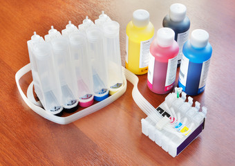System of feed of ink for printer
