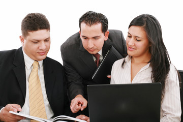 young business people group have meeting and have discusion abou