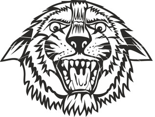 Fototapeta na wymiar Vector illustration głowa tygrysa